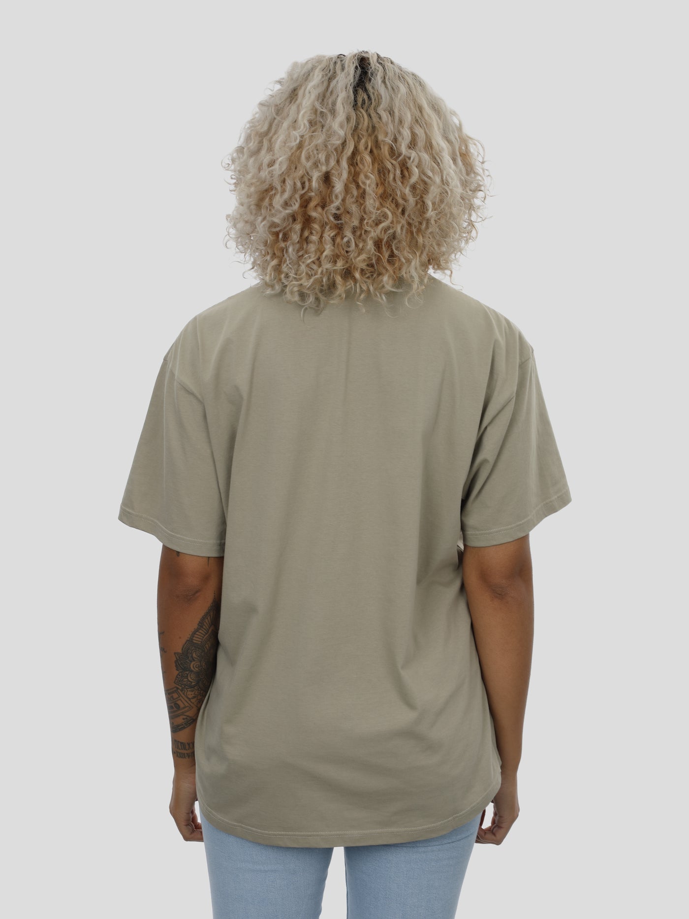 T-Shirt Oversize Unisex Herz Print in Olive