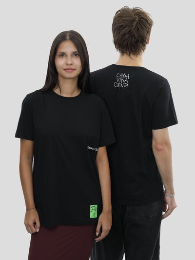 T-Shirt Slim Fit Unisex in Schwarz