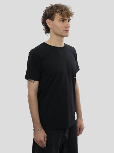 T-Shirt Slim Fit Unisex in Schwarz