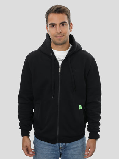 Zip Hoodie Unisex in Schwarz