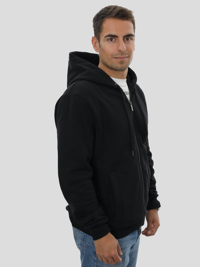 Zip Hoodie Unisex in Schwarz