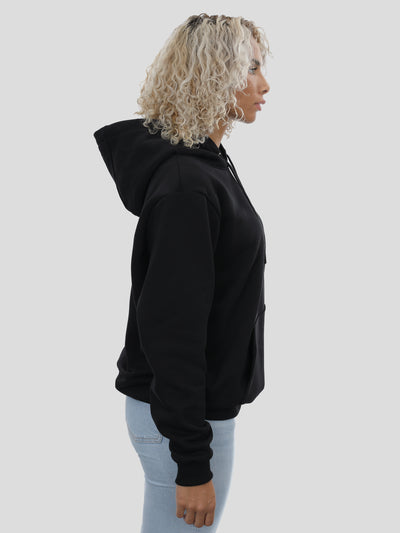 Regular Hoodie Unisex mit kleinem Stick in Schwarz