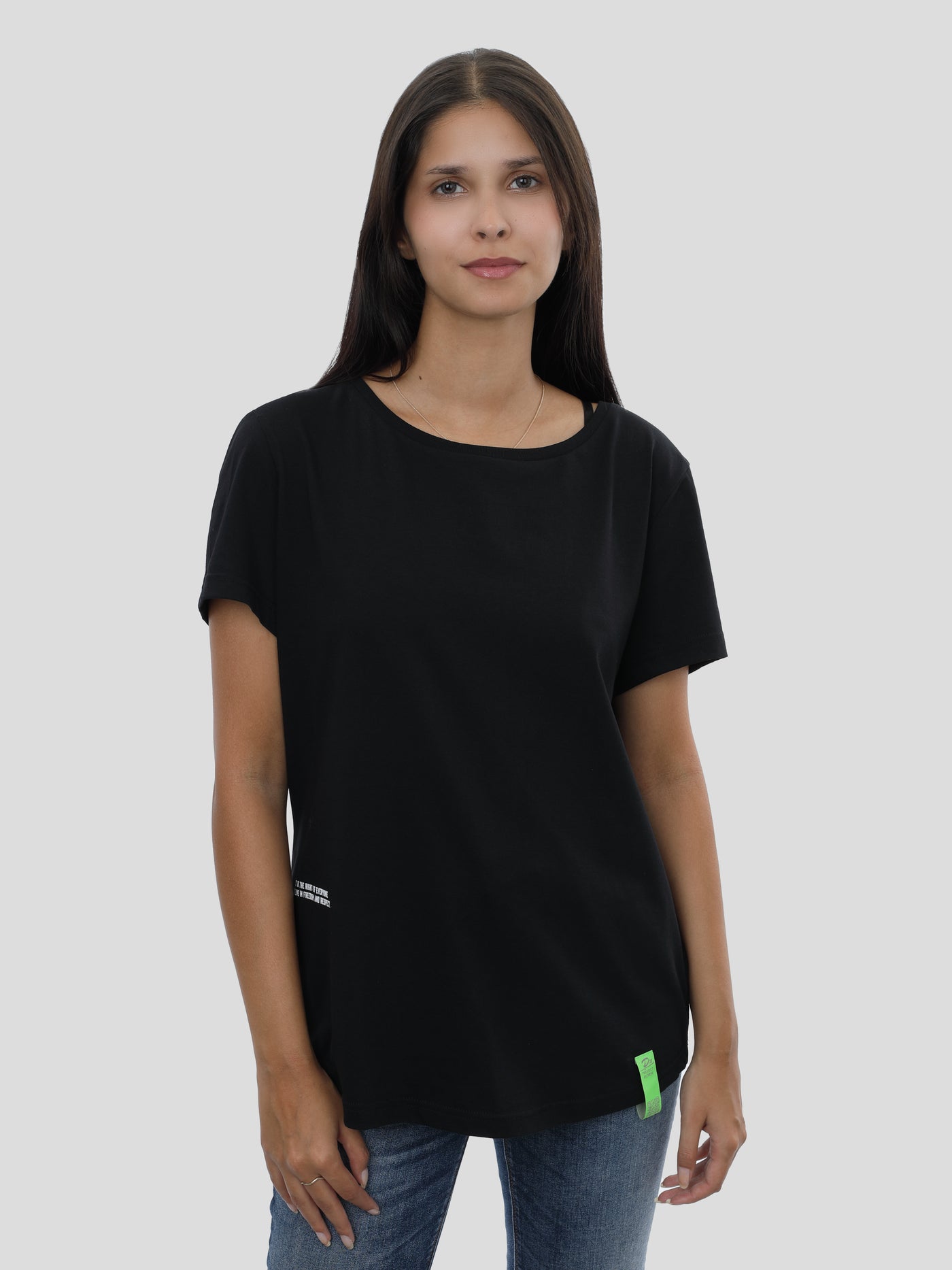 T-Shirt Loose Frauen in Schwarz